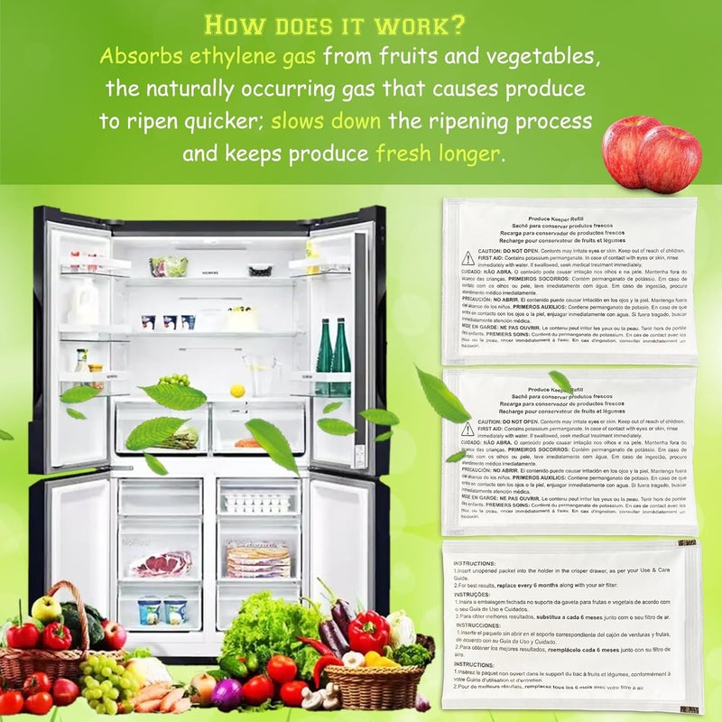 ShuRex 6 Pack PK-1 Produce Saver Refills for Frigidaire Pure Air Produce Keeper FRPAPKRF2PK FRPAPKRF, Compatible with Frigidaire Crisp Seal Fresh System Crisper Drawers - Image 3